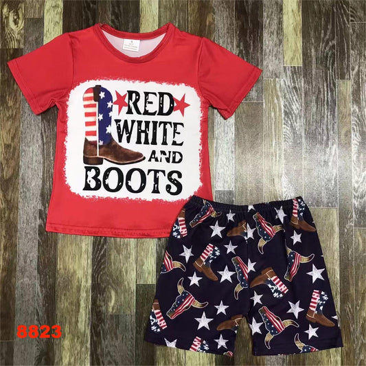 Red White And Boots Set