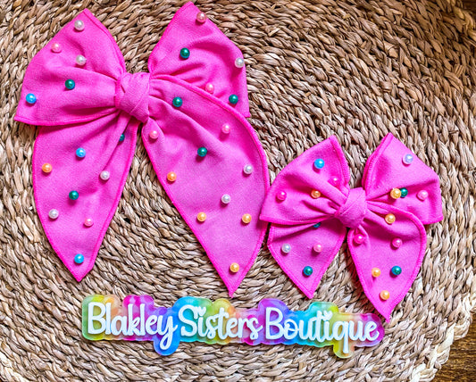 Pink Pearl Sailor Bow