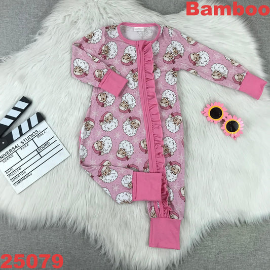 Pink Santa Bamboo Romper