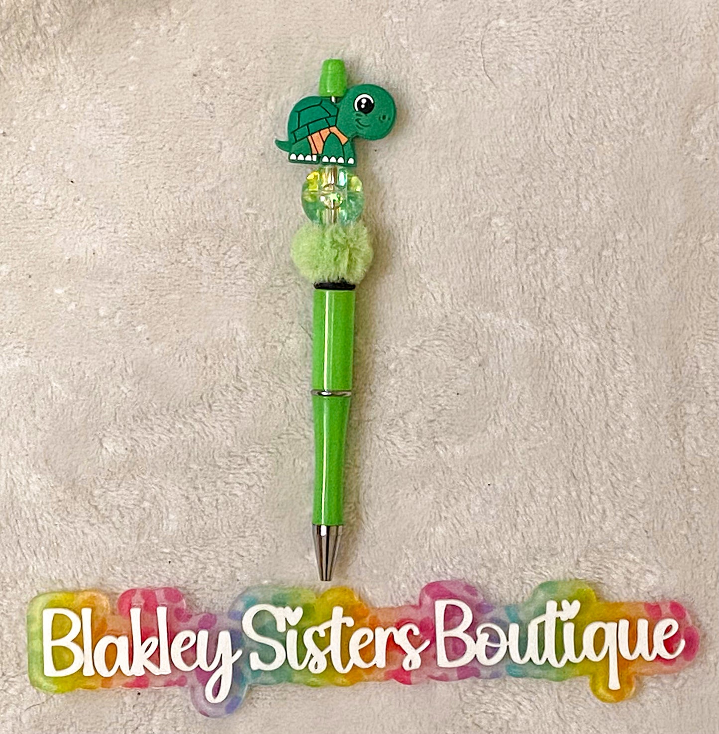 Turtle Beaded Pen