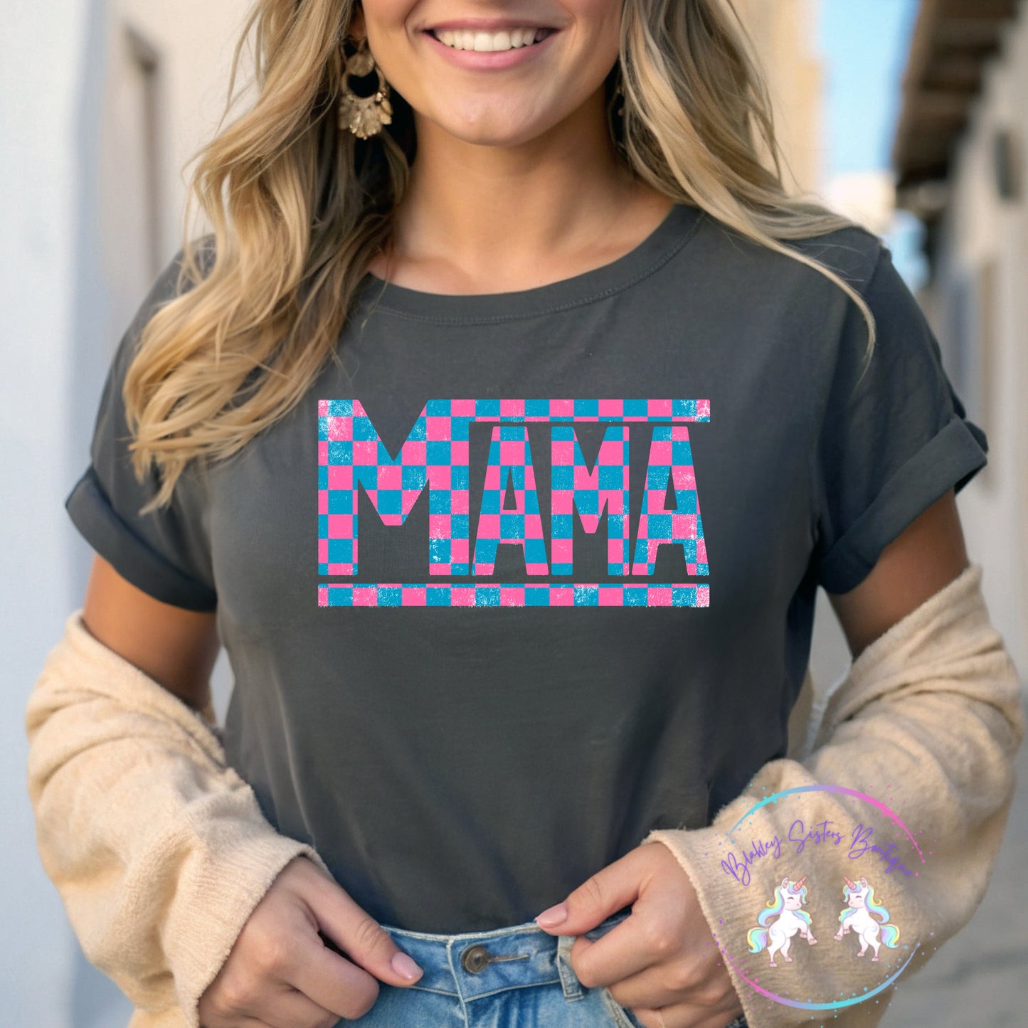 Blue & Pink Mama Check