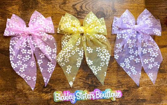 Flower Mesh Bow