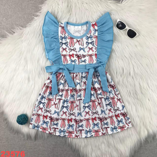Bow 4th Of July Dress