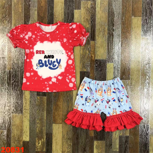 Girls Blue 4th Of July Set