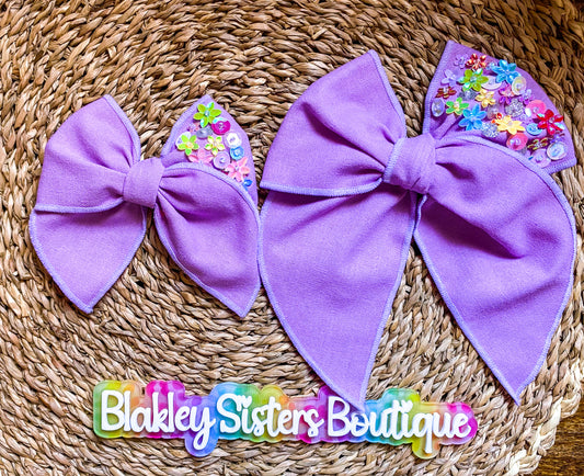 Flower Sequin Sailor Bow