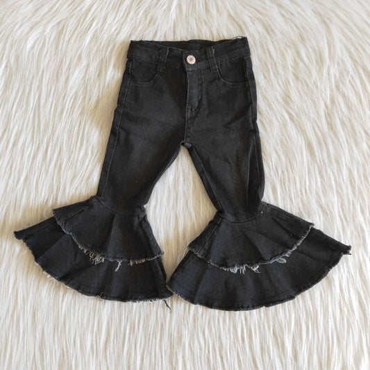 Black Denim Bell Pants