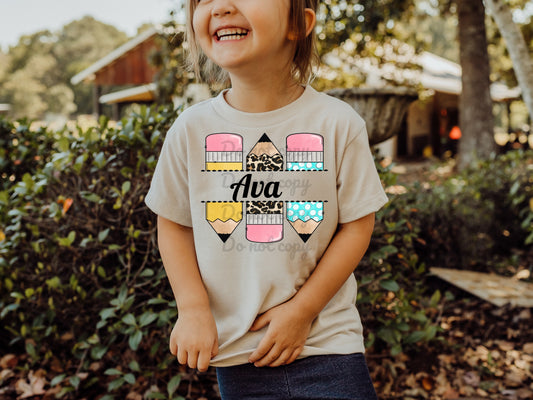 Pencil Name Tee (leave a note with Name needed)