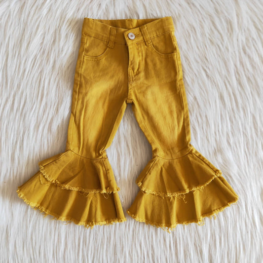 Yellow Denim Bell Pants