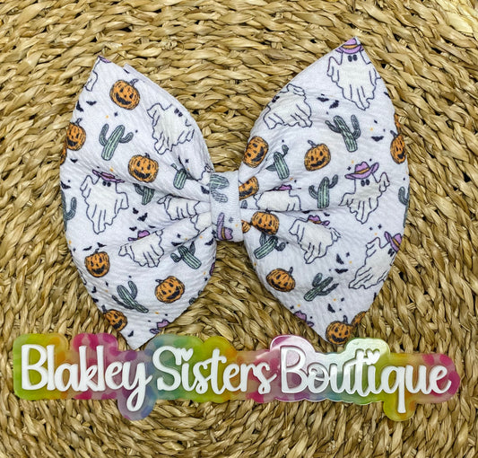 Western Ghost Halloween Bow