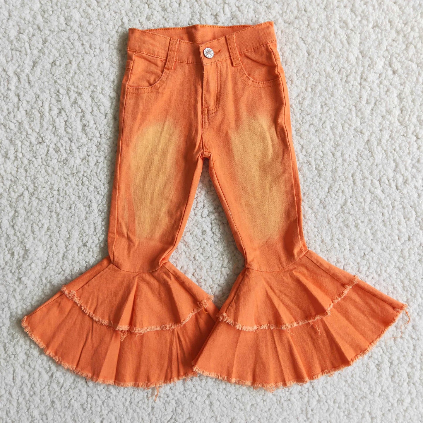 Orange Denim Bell Pants