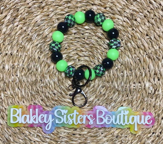 Green Check Wristlet Glow In The Dark