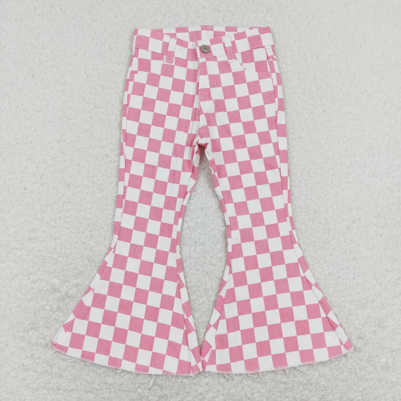 Pink Checker Denim Pants