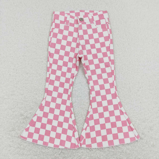 Pink Checker Denim Pants