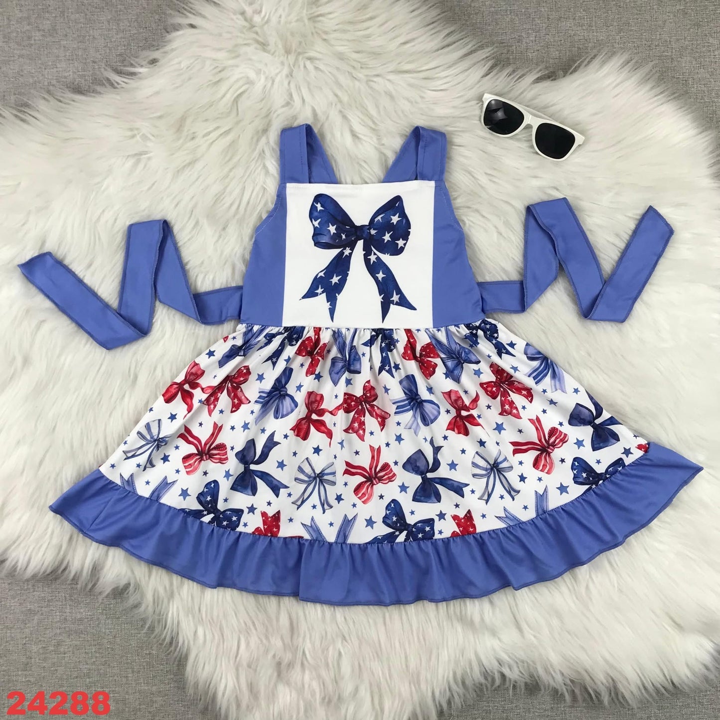 Bow 4th Of July Dress