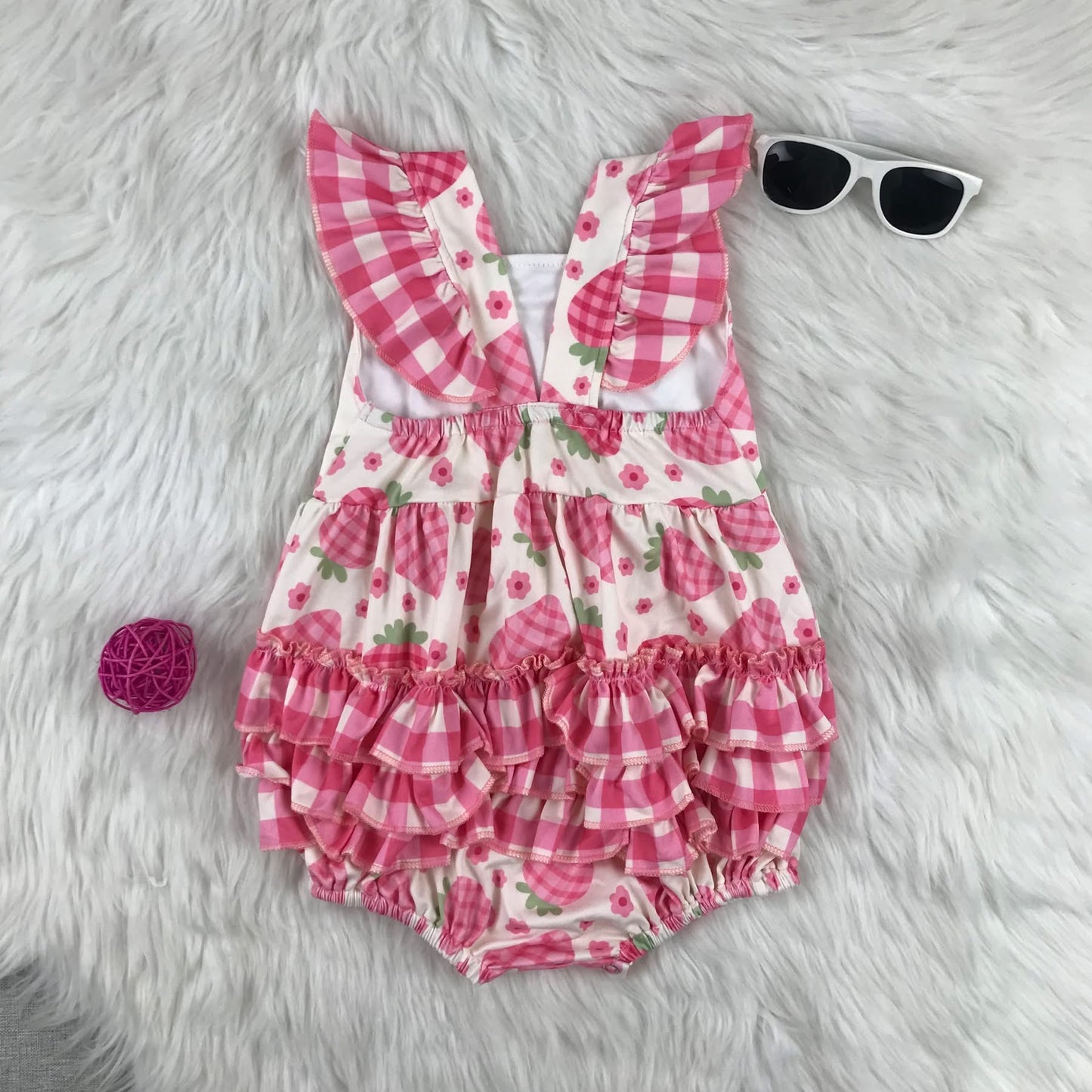 Strawberry Ruffle Romper