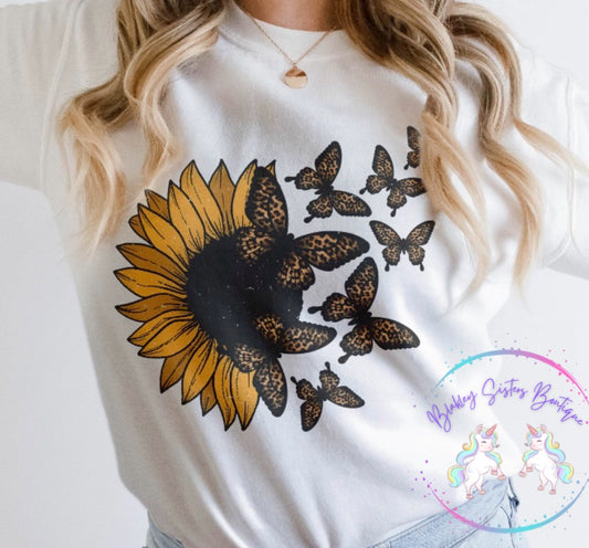 Leopard Butterflies & Sunflowers