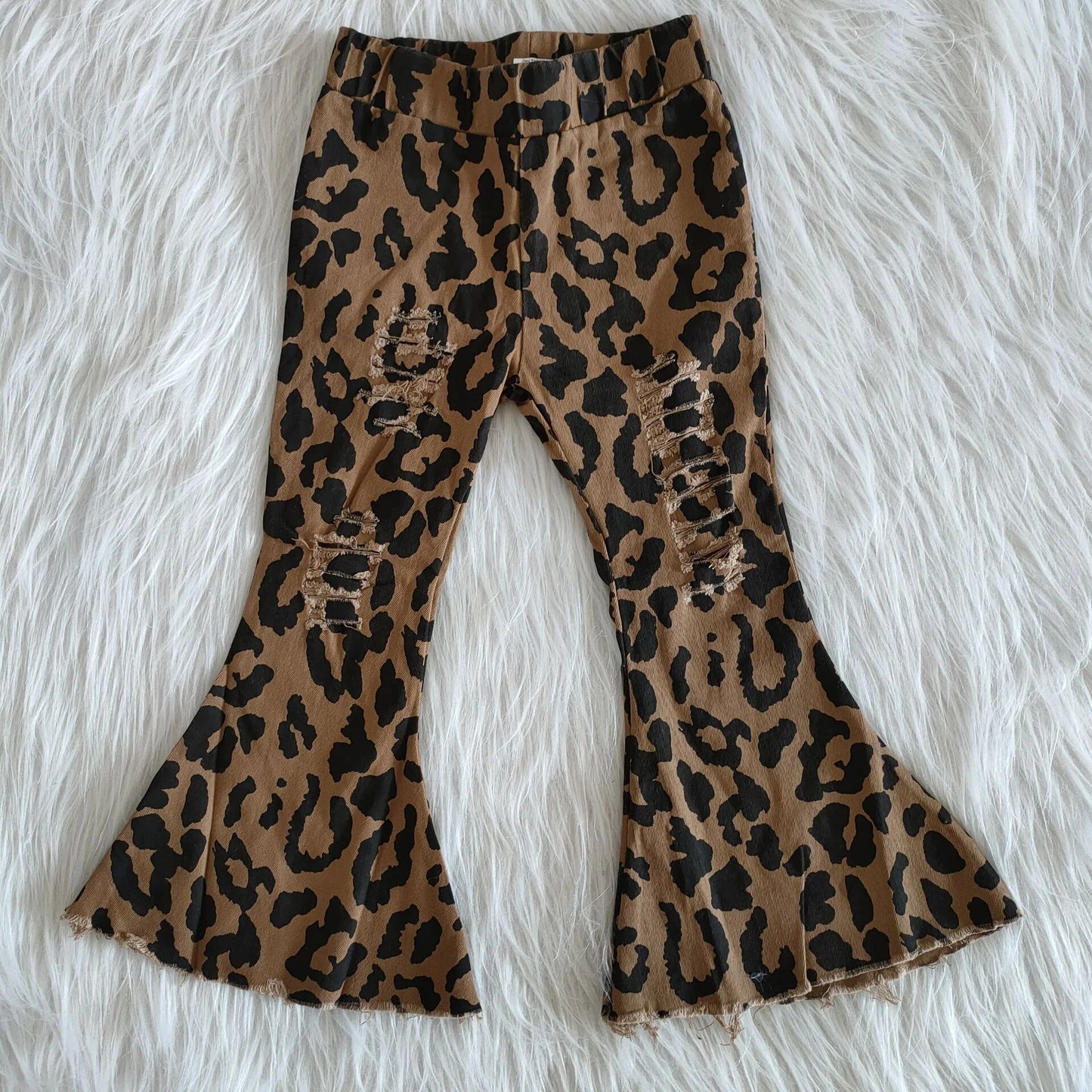 Leopard Denim Pants (no belt loops)