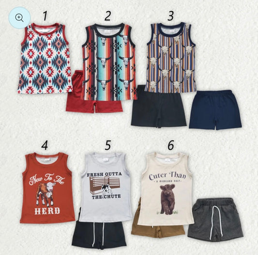 Boys Tank Set (leave a note with number needed)