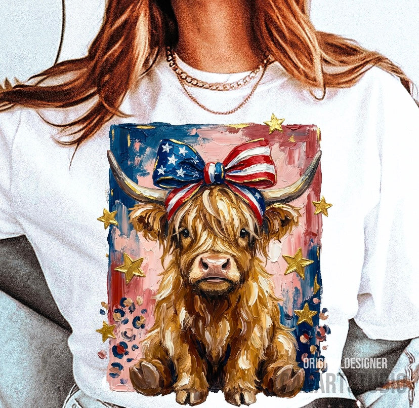 Highland Cow 4th Of July