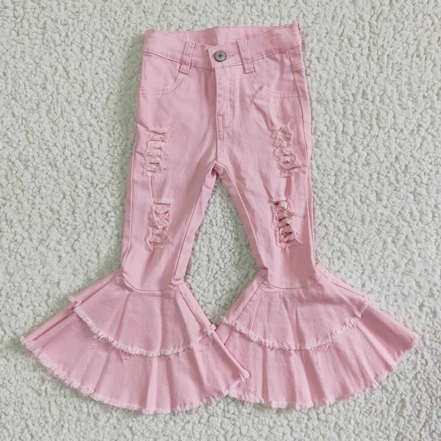 Light Pink Denim Bell Pants