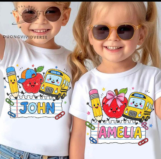 Kids School Name Shirt