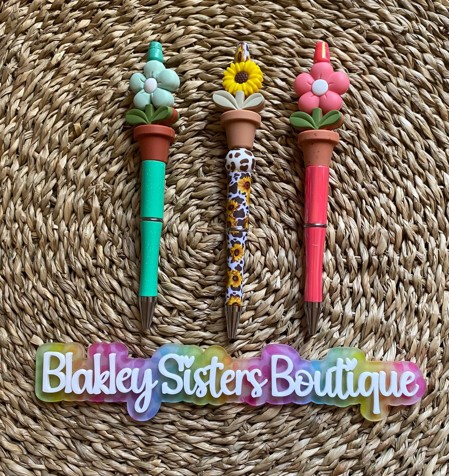 Flower beaded pens