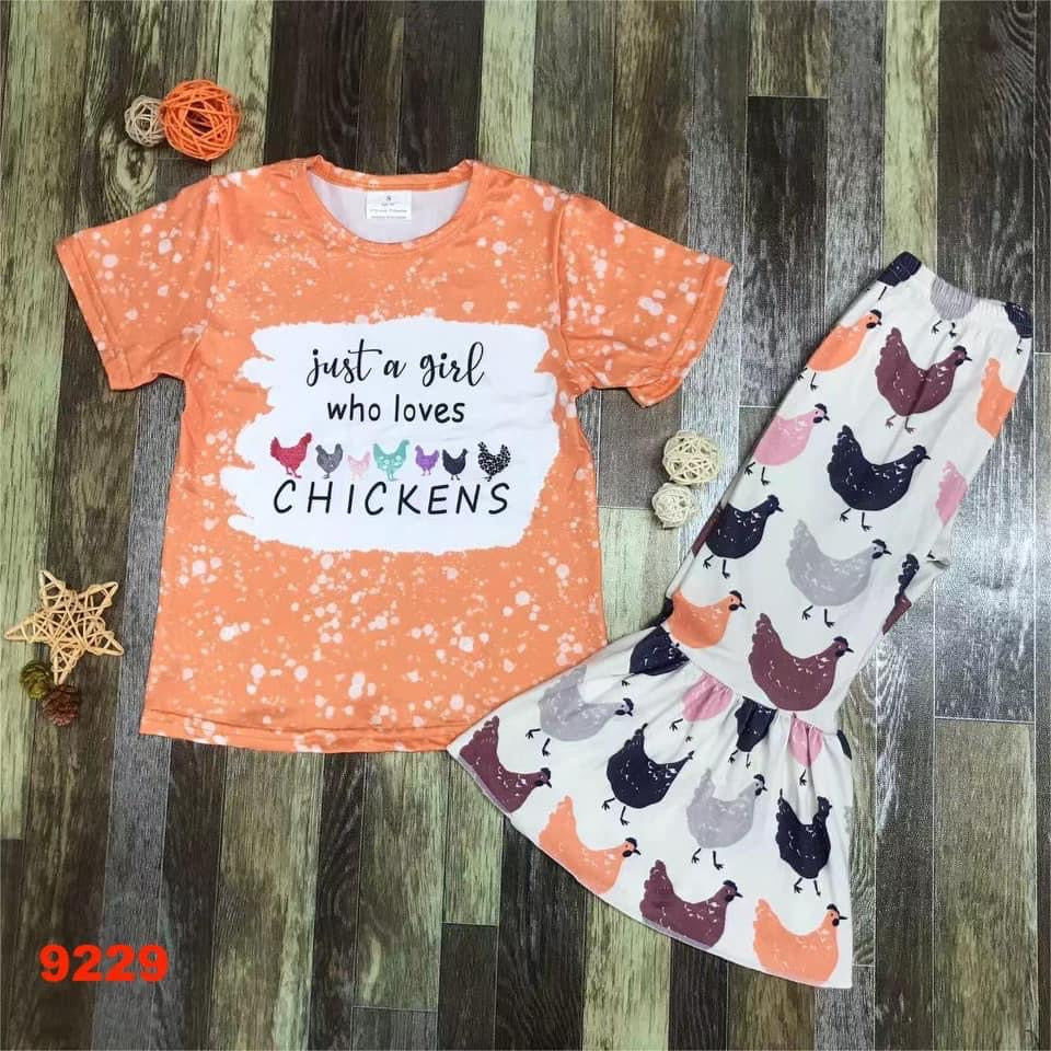 Just A Girl Who Loves Chickens Bell Set